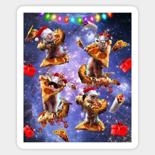 Space Pizza Cat, Christmas Cats, Funny Sticker